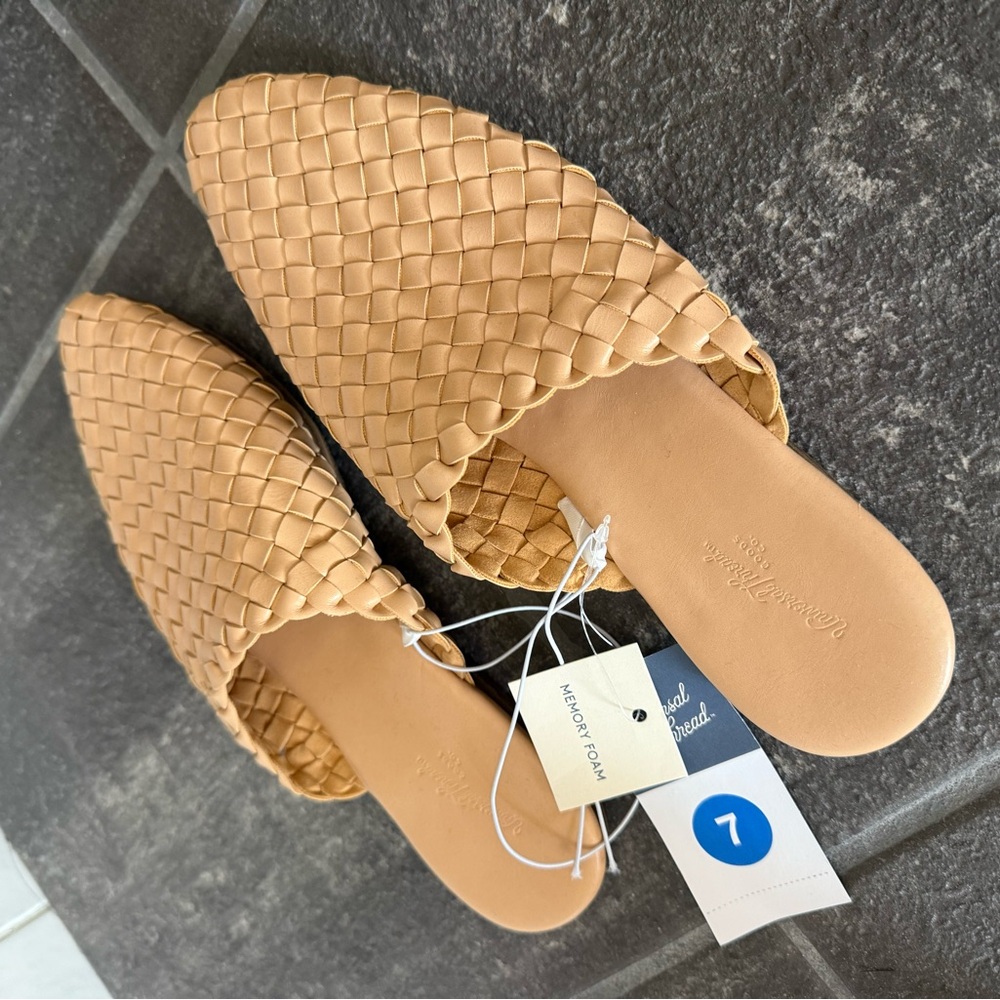 Universal Thread Tan Woven Mules